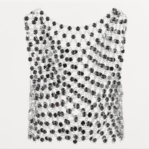 ZARA JEWEL CROP TOP SIZE M - Picture 7 of 10